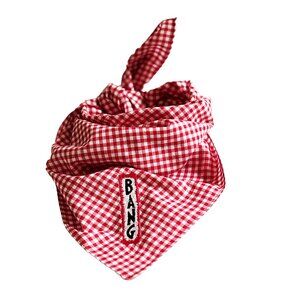 Embroidered BANG  Red Gingham Bandana | Tribute to Bey